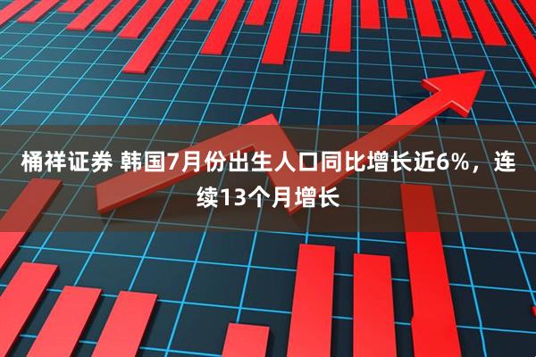 桶祥证券 韩国7月份出生人口同比增长近6%，连续13个月增长